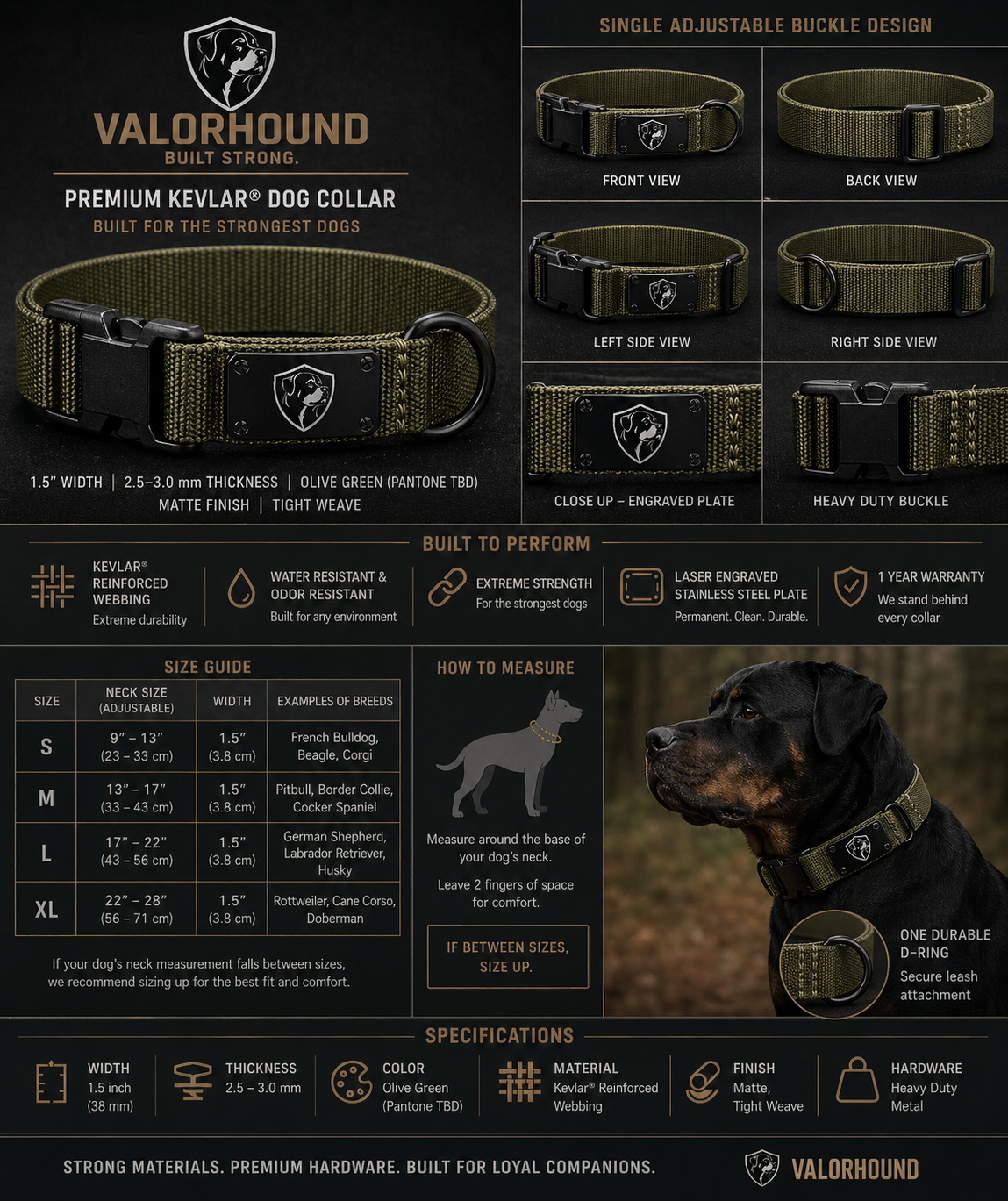 Premium Kevlar Dog Collar